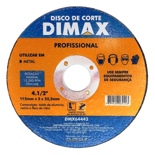 Disco de Corte 4.1/2″ Metal