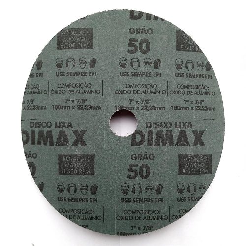 Disco Lixa Grão 50 180x22mm Aço