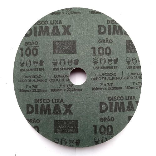 Disco Lixa Grão 100 180x22mm Aço