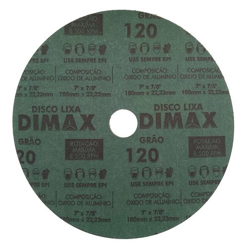 Disco Lixa Grão 120 180x22mm Aço