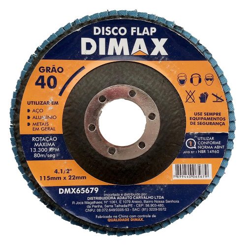 Disco Lixa Grão 40 115x22mm Flap