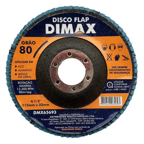 Disco Lixa Grão 80 115x22mm Flap