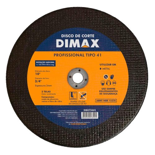 Disco de Corte 10″ Metal Furo 19mm