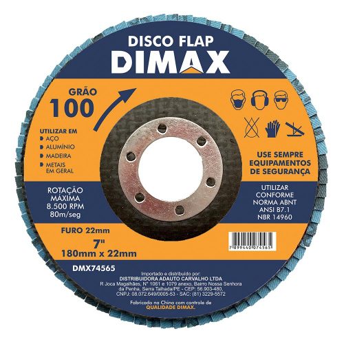 Disco Lixa Grão 100 178x22mm Flap