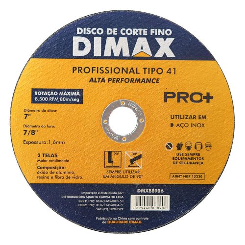 Disco Corte Fino 7″ Aço Inox Pro