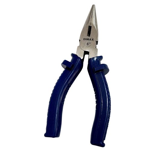 Alicate em Aço Carbono 6″ Bico Meia Cana Cabo Azul