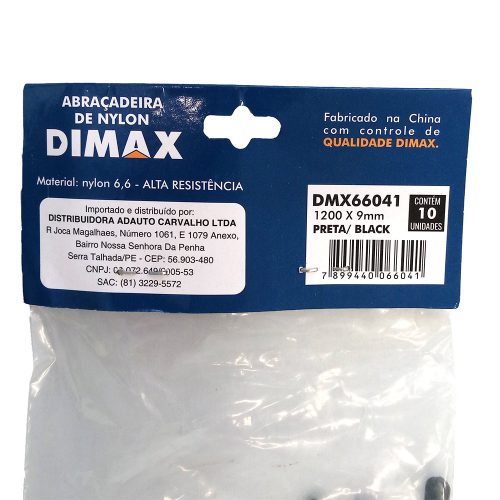 Abraçadeira de Nylon 1200x,9mm 10 Peças Preto